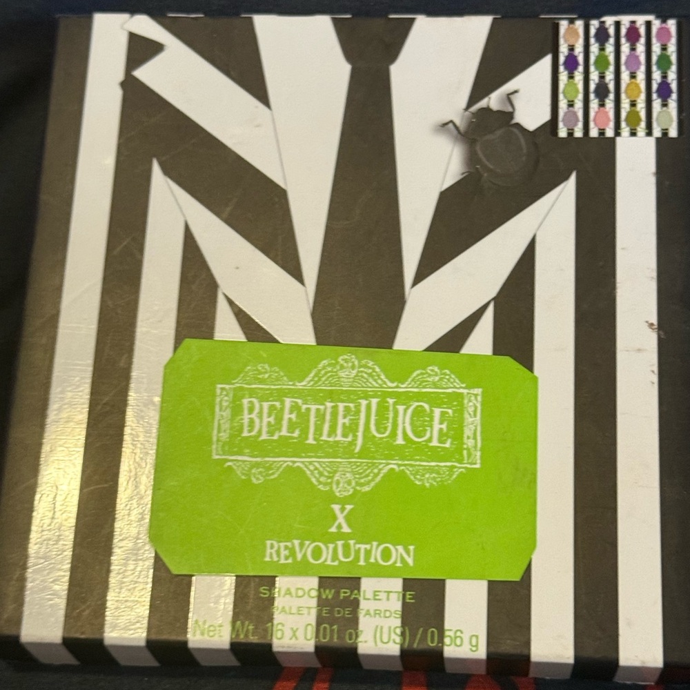 Revolution Black, White & Neon Green Stripe Eyeshadow Palette